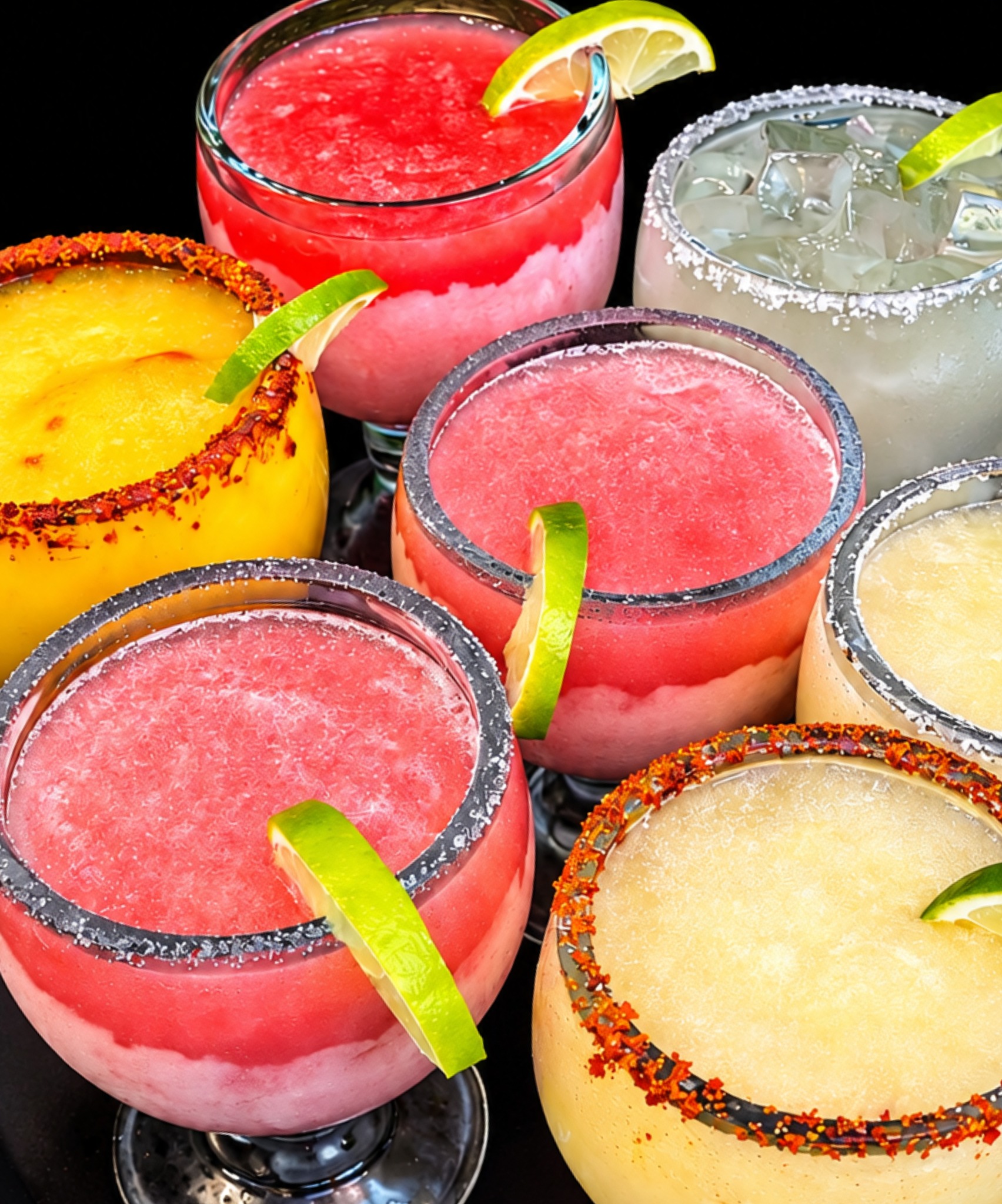 Colorful frozen drinks